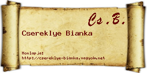 Csereklye Bianka névjegykártya