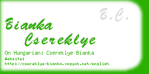 bianka csereklye business card